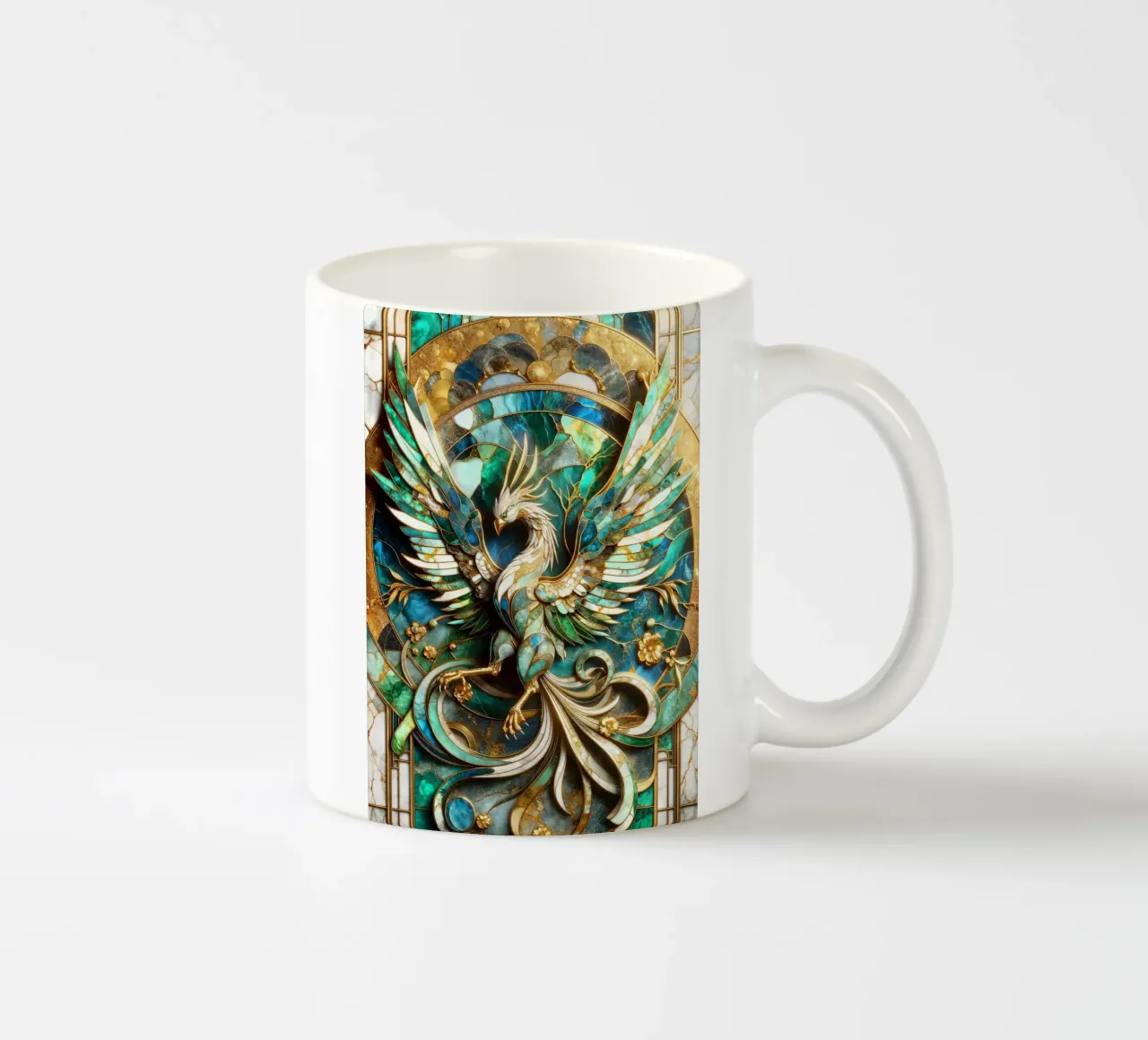 Abstract Phoenix Kintsugi tazza in ceramica da Pixaverse