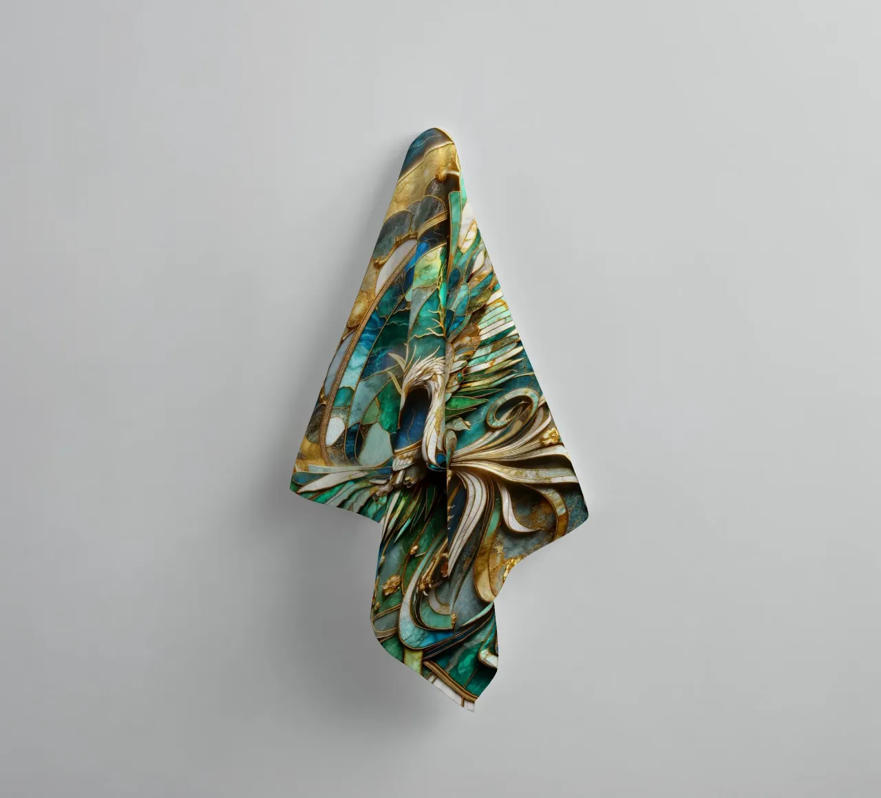 Abstract Phoenix Kintsugi towel by Pixaverse