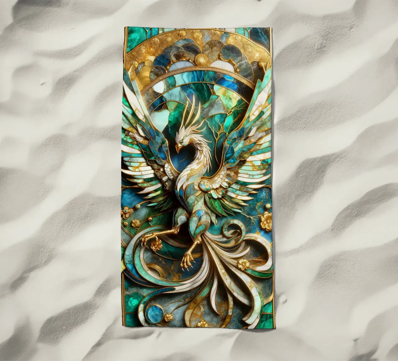 Abstract Phoenix Kintsugi telo mare da Pixaverse