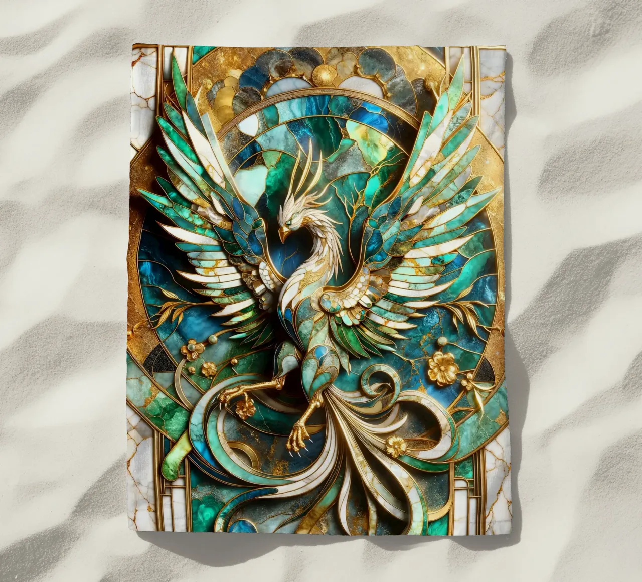 Abstract Phoenix Kintsugi telo mare da Pixaverse