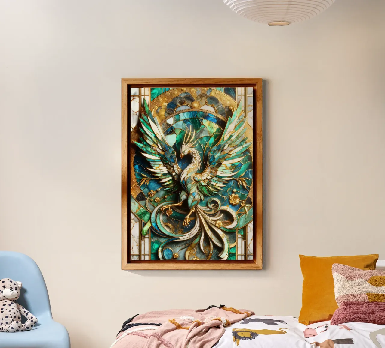 Abstract Phoenix Kintsugi alluminio dibond da Pixaverse