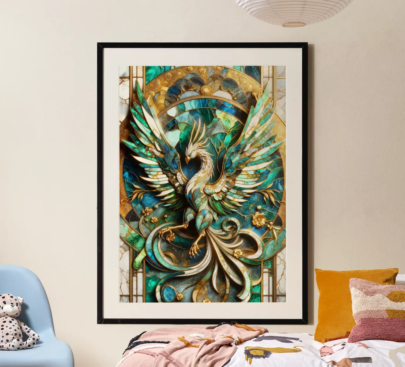 Abstract Phoenix Kintsugi poster van Pixaverse