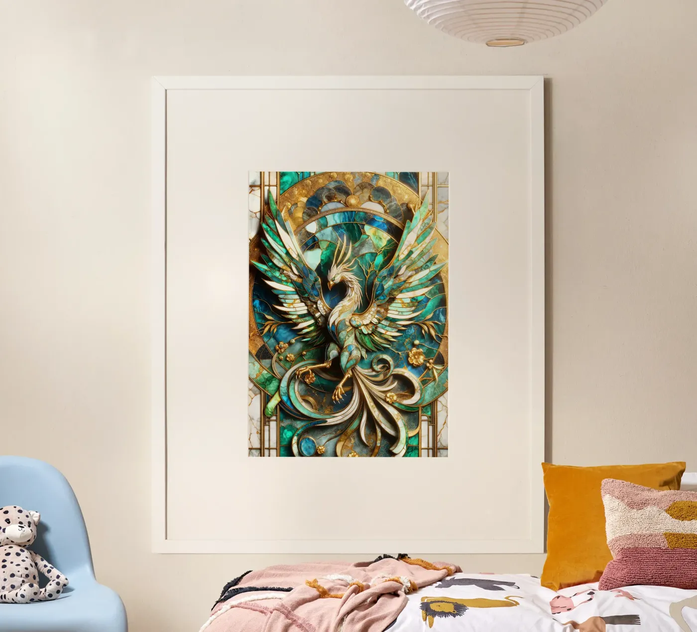 Abstract Phoenix Kintsugi poster van Pixaverse