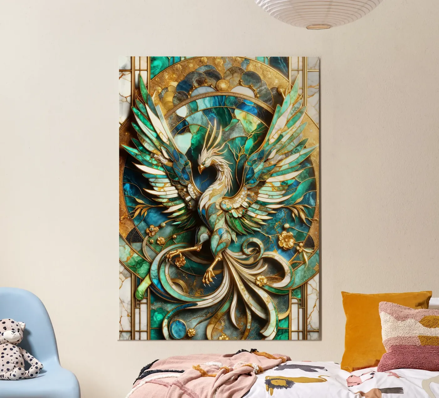 Abstract Phoenix Kintsugi poster van Pixaverse