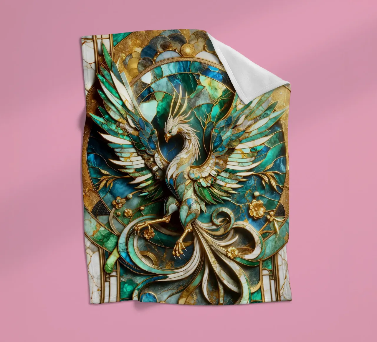 Abstract Phoenix Kintsugi coperta in pile da Pixaverse