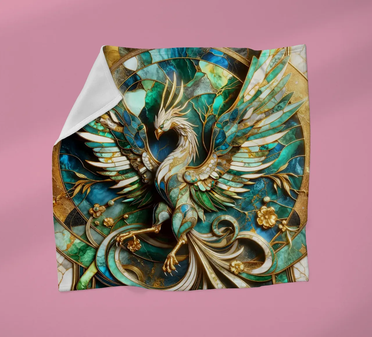 Abstract Phoenix Kintsugi coperta in pile da Pixaverse