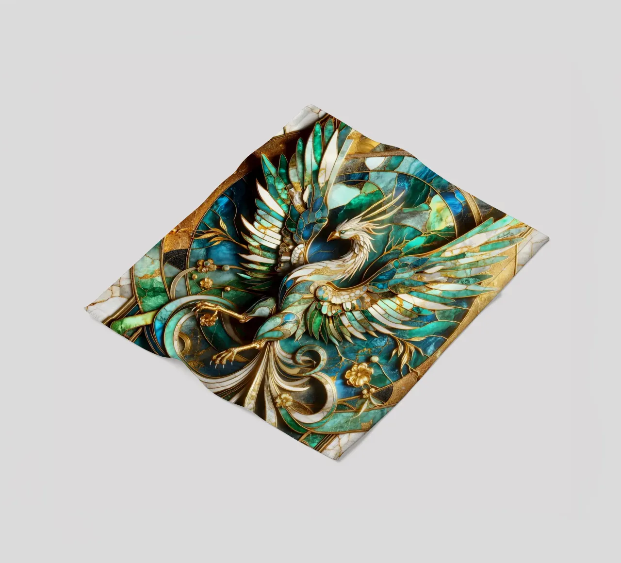 Abstract Phoenix Kintsugi coperta in pile da Pixaverse