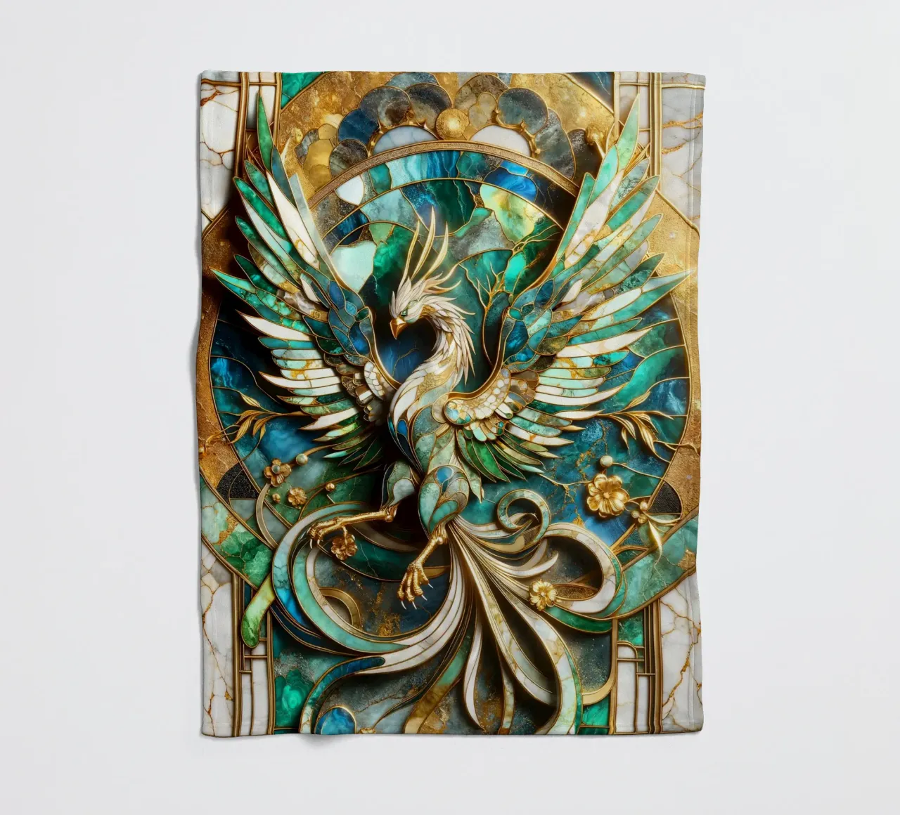 Abstract Phoenix Kintsugi coperta in pile da Pixaverse