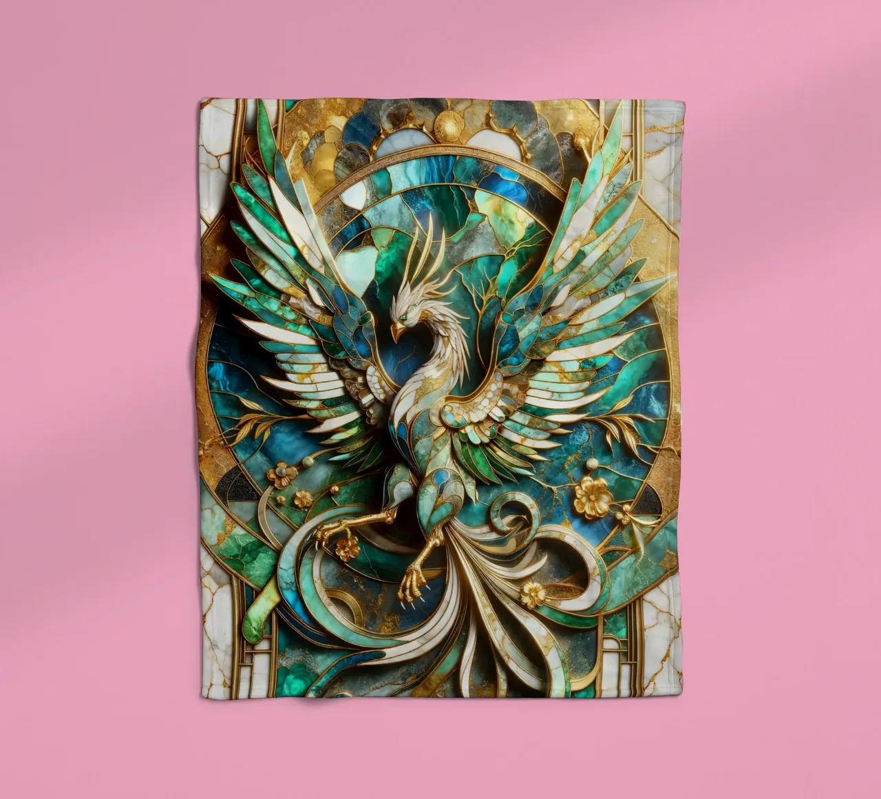 Abstract Phoenix Kintsugi coperta in pile da Pixaverse