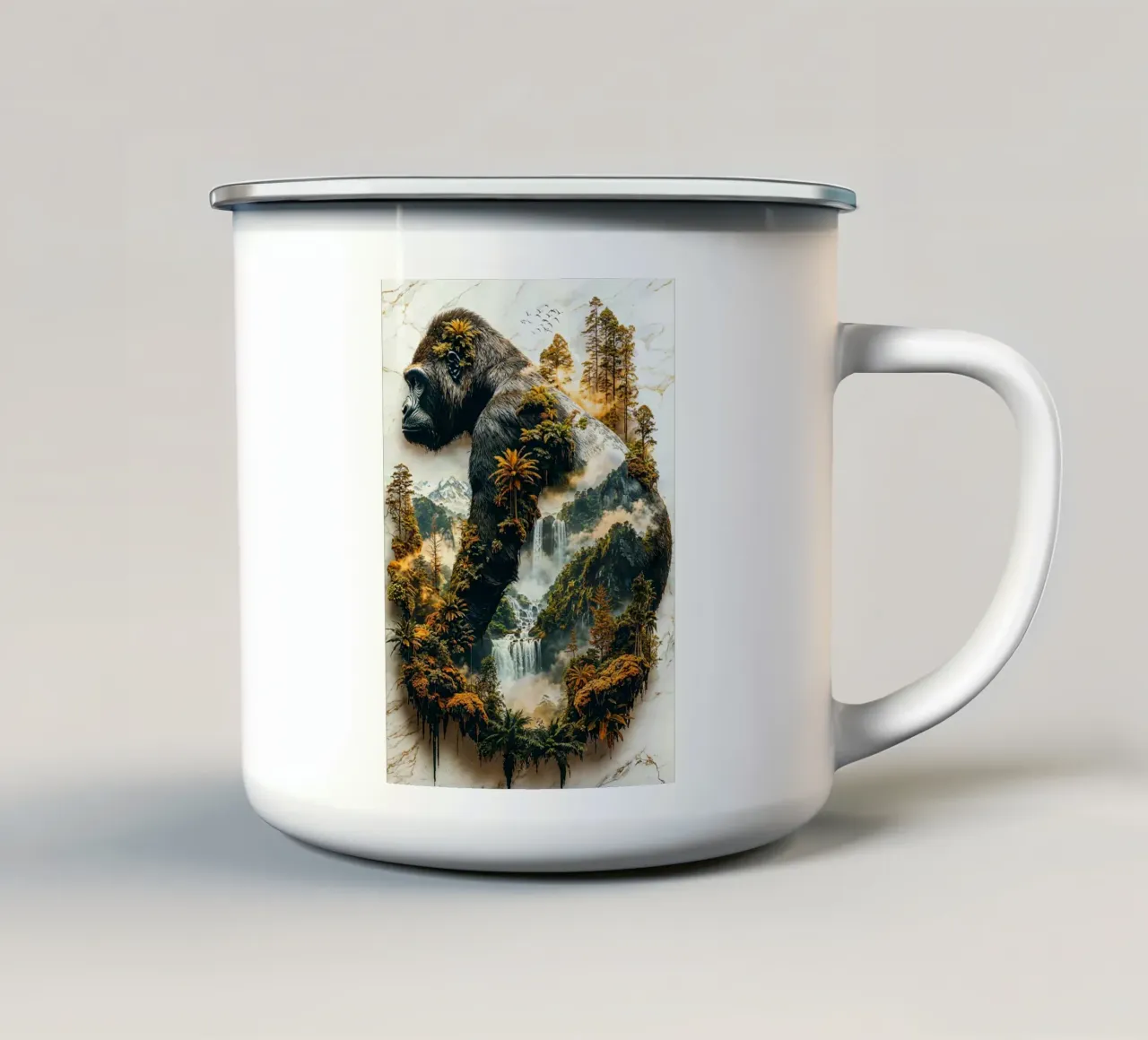 The Gorilla's Verdant Reign tazza in smalto da Pixaverse