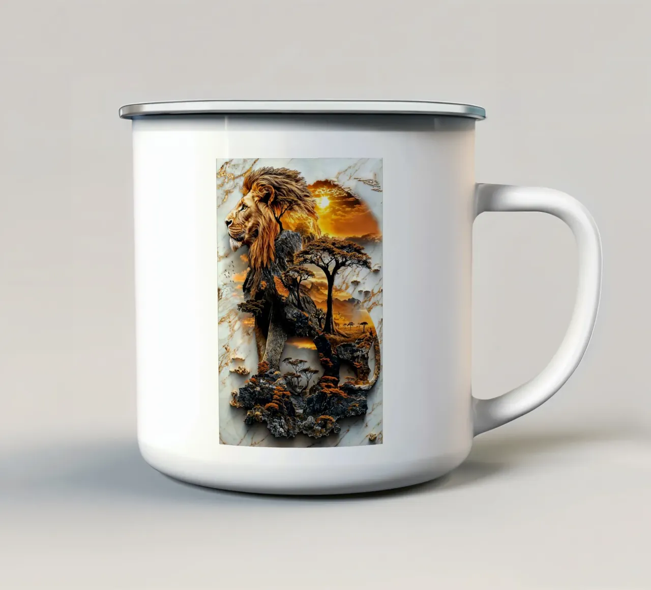 King of the Savanna tazza in smalto da Pixaverse