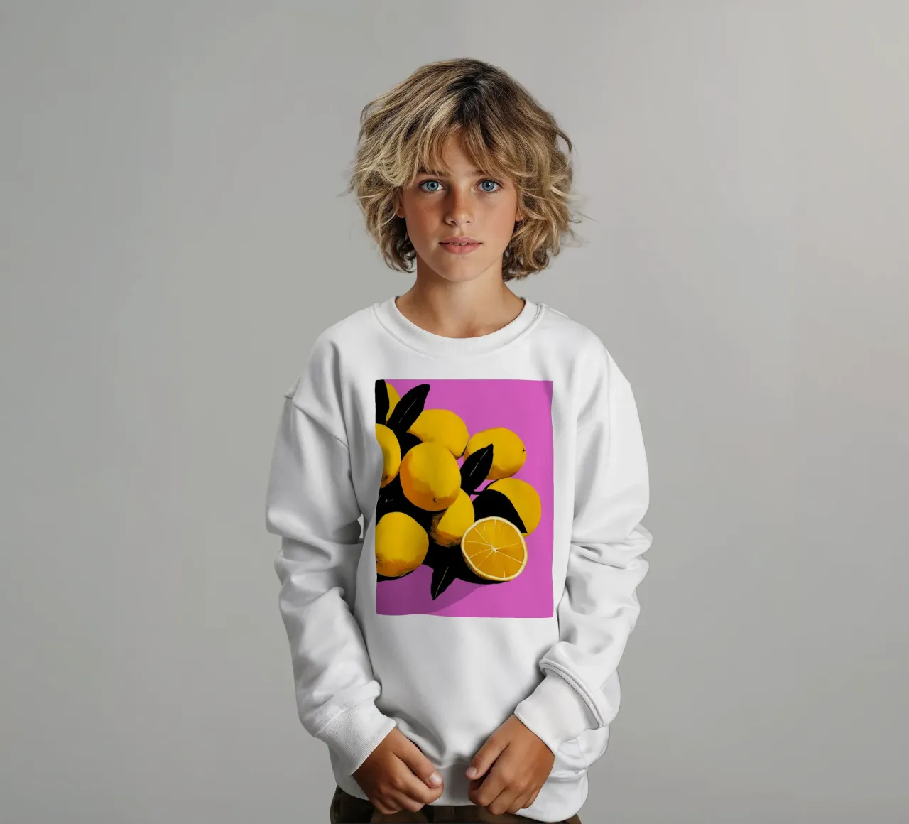 Fresh Lemons (Pink) kids sweatshirt by treechild
