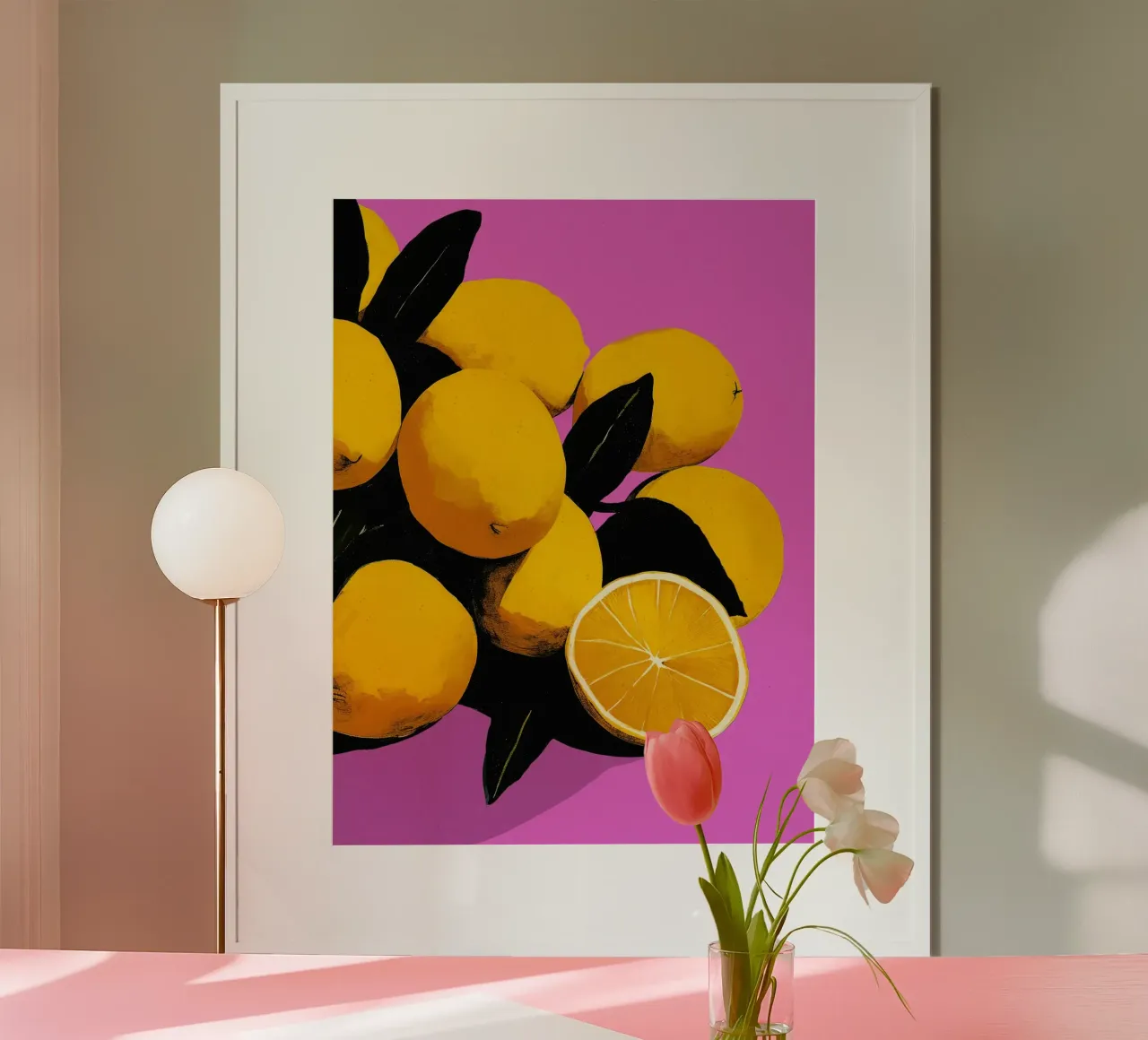 Fresh Lemons (Pink) poster van treechild