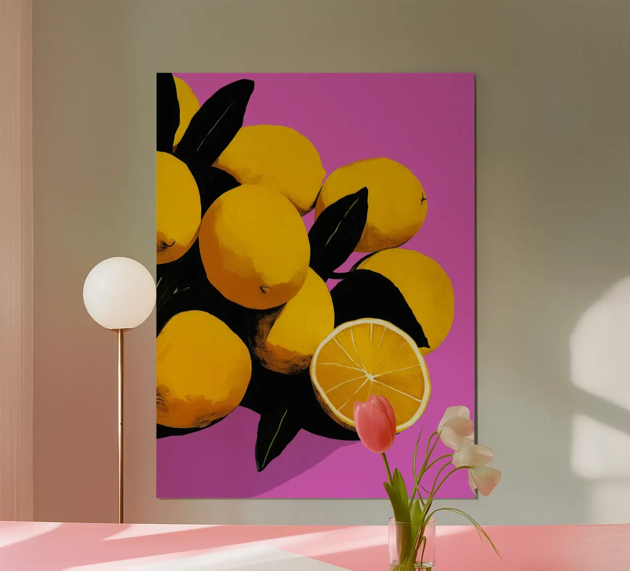Fresh Lemons (Pink) poster van treechild