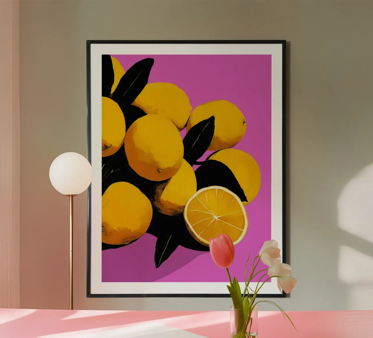 Fresh Lemons (Pink) poster van treechild