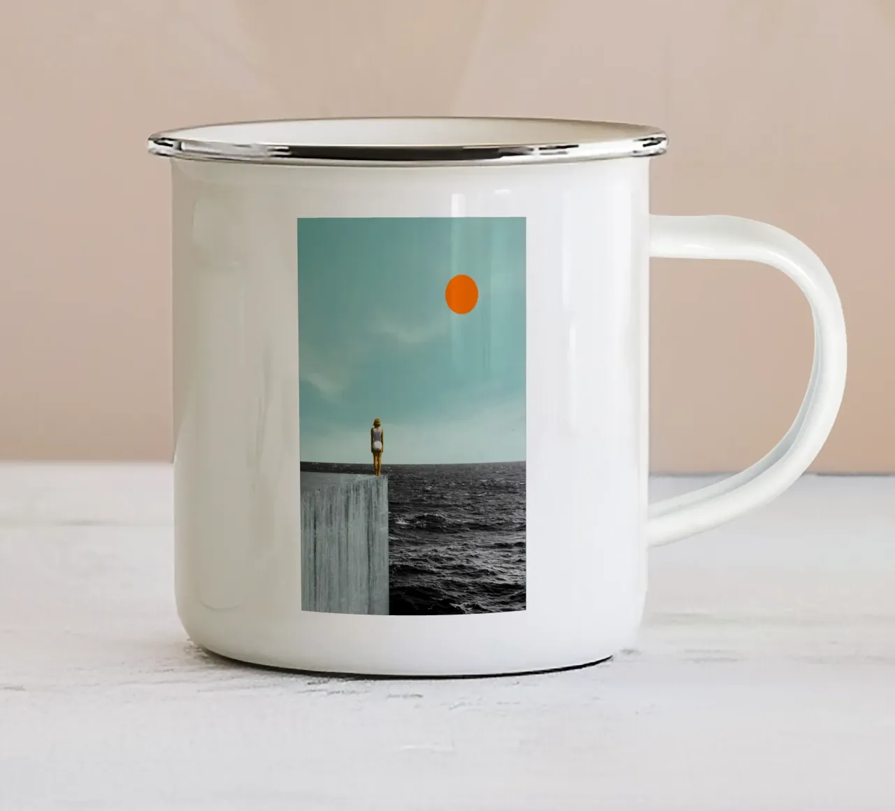 Sono felice di vederti tazza in smalto da Dapidoka