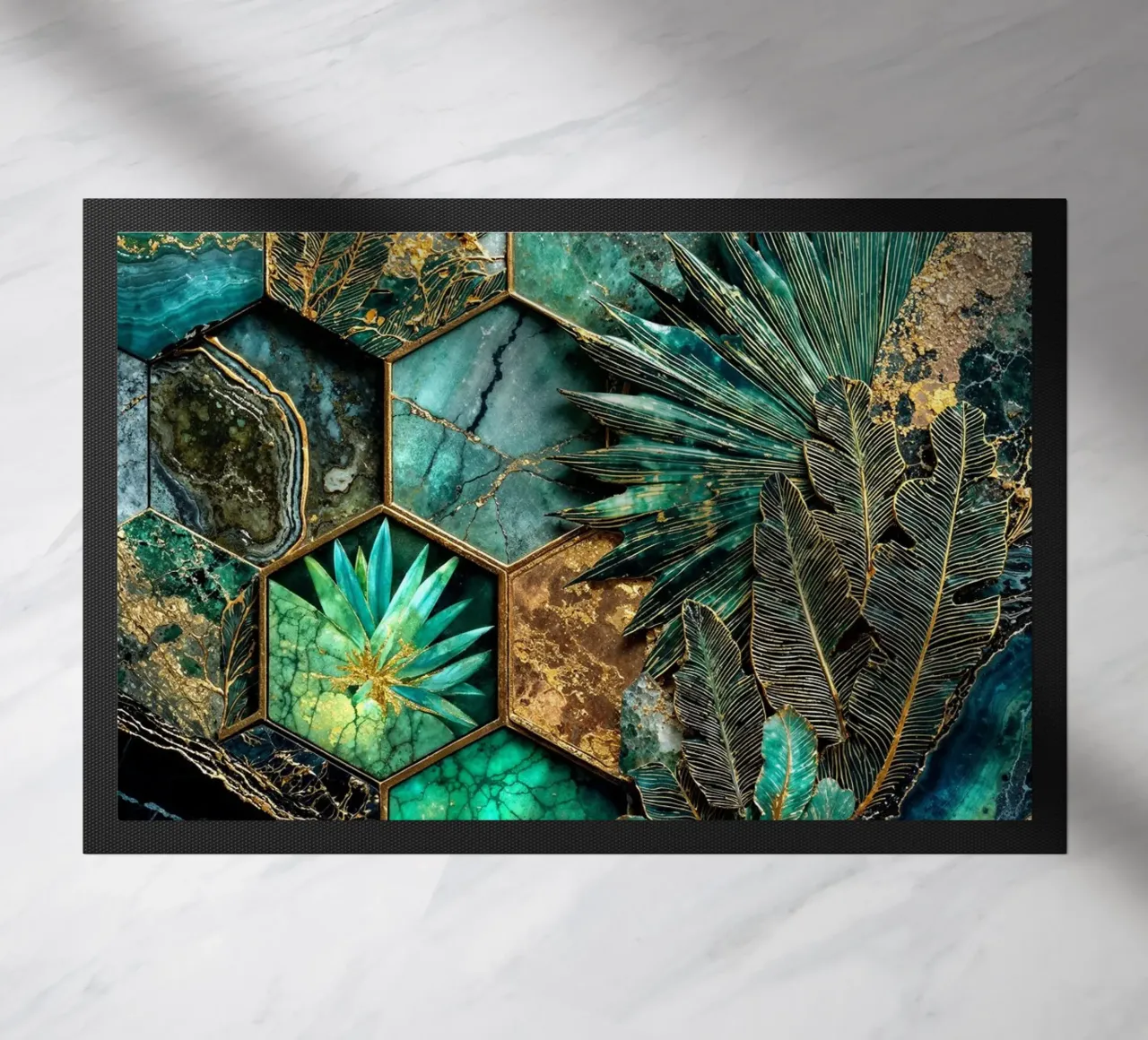 Hexagonal Harmony Kintsugi Art zerbino da Pixaverse