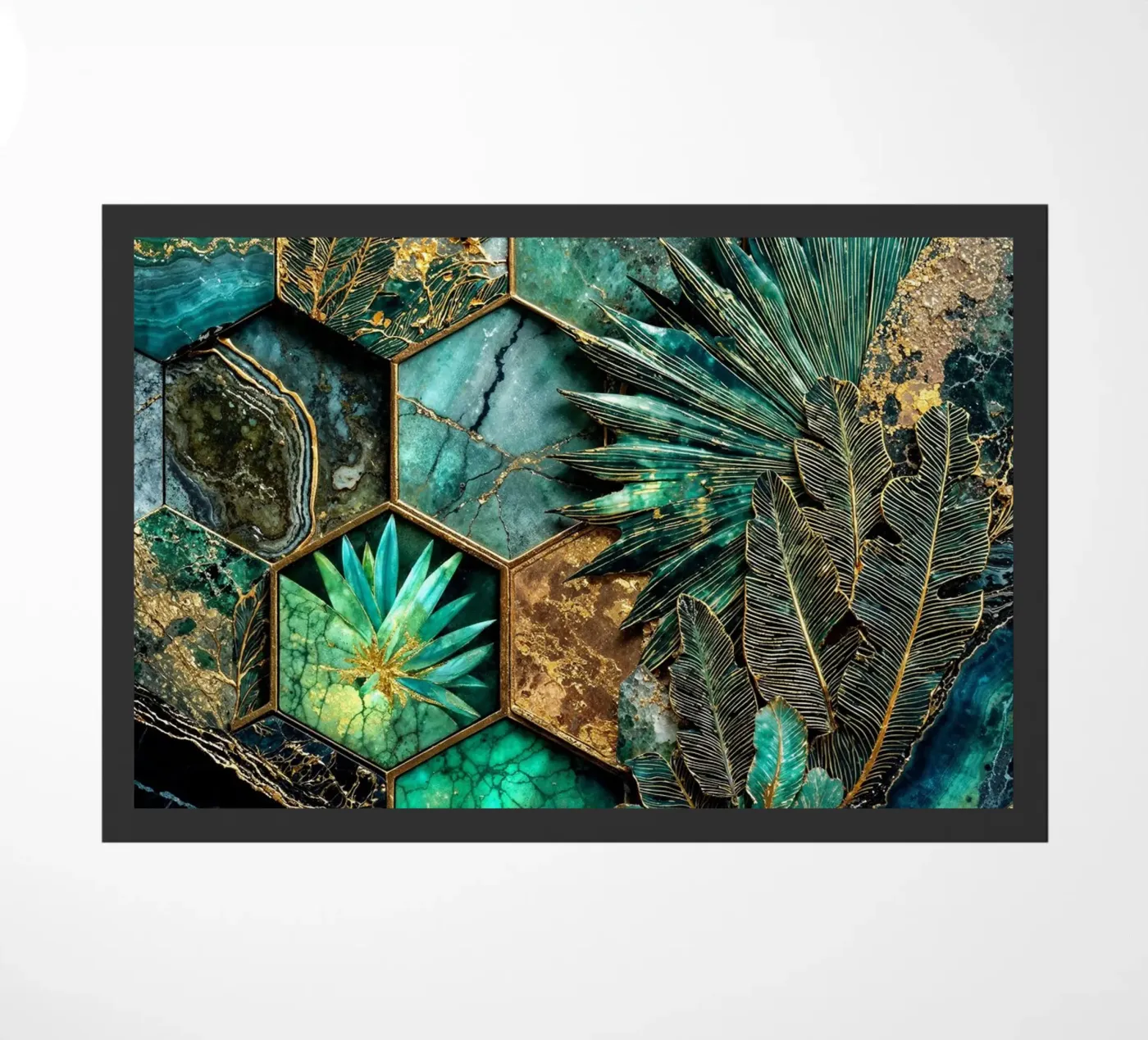 Hexagonal Harmony Kintsugi Art Fußmatte von Pixaverse