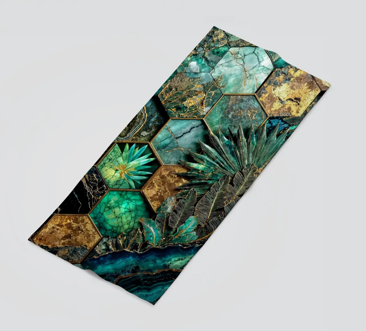 Armonia esagonale Arte Kintsugi telo mare da Pixaverse