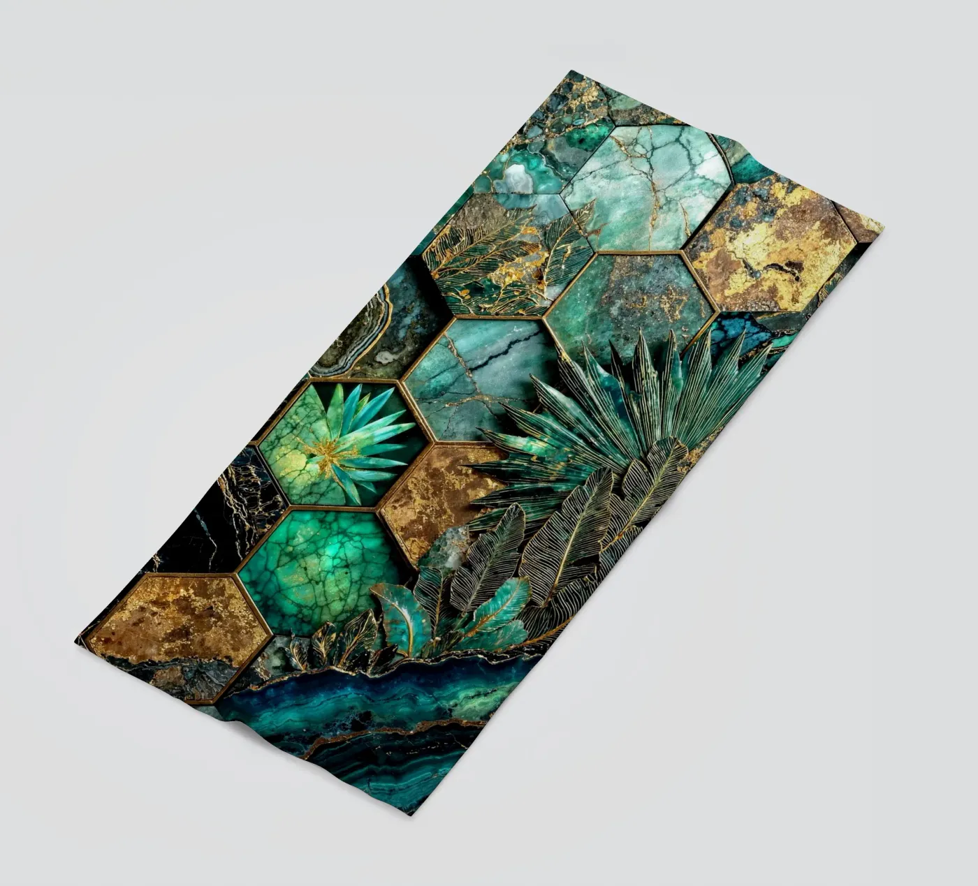 Harmonie hexagonale Art Kintsugi serviette de plage de Pixaverse