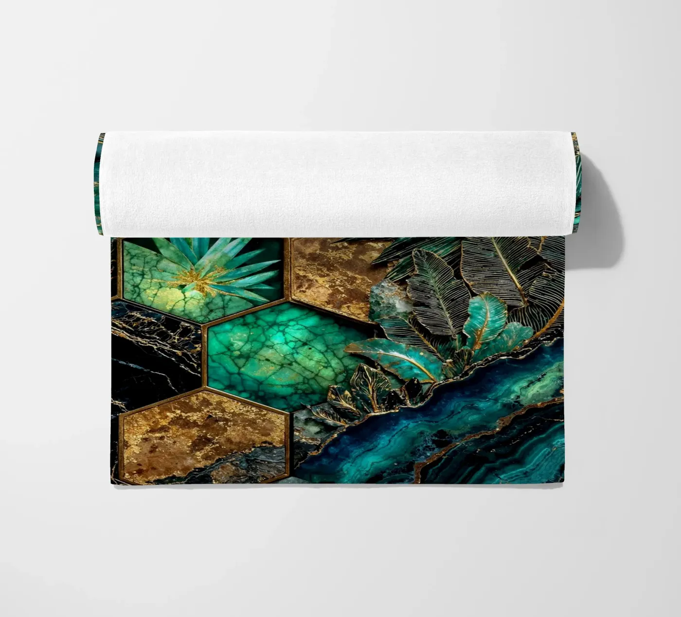 Harmonie hexagonale Art Kintsugi serviette de plage de Pixaverse