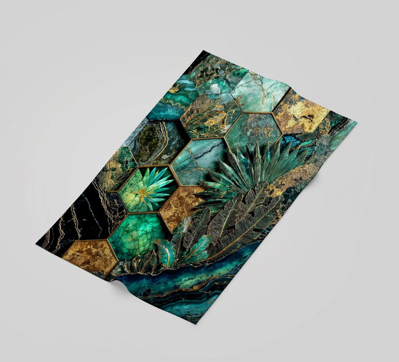 Harmonie hexagonale Art Kintsugi serviette de plage de Pixaverse