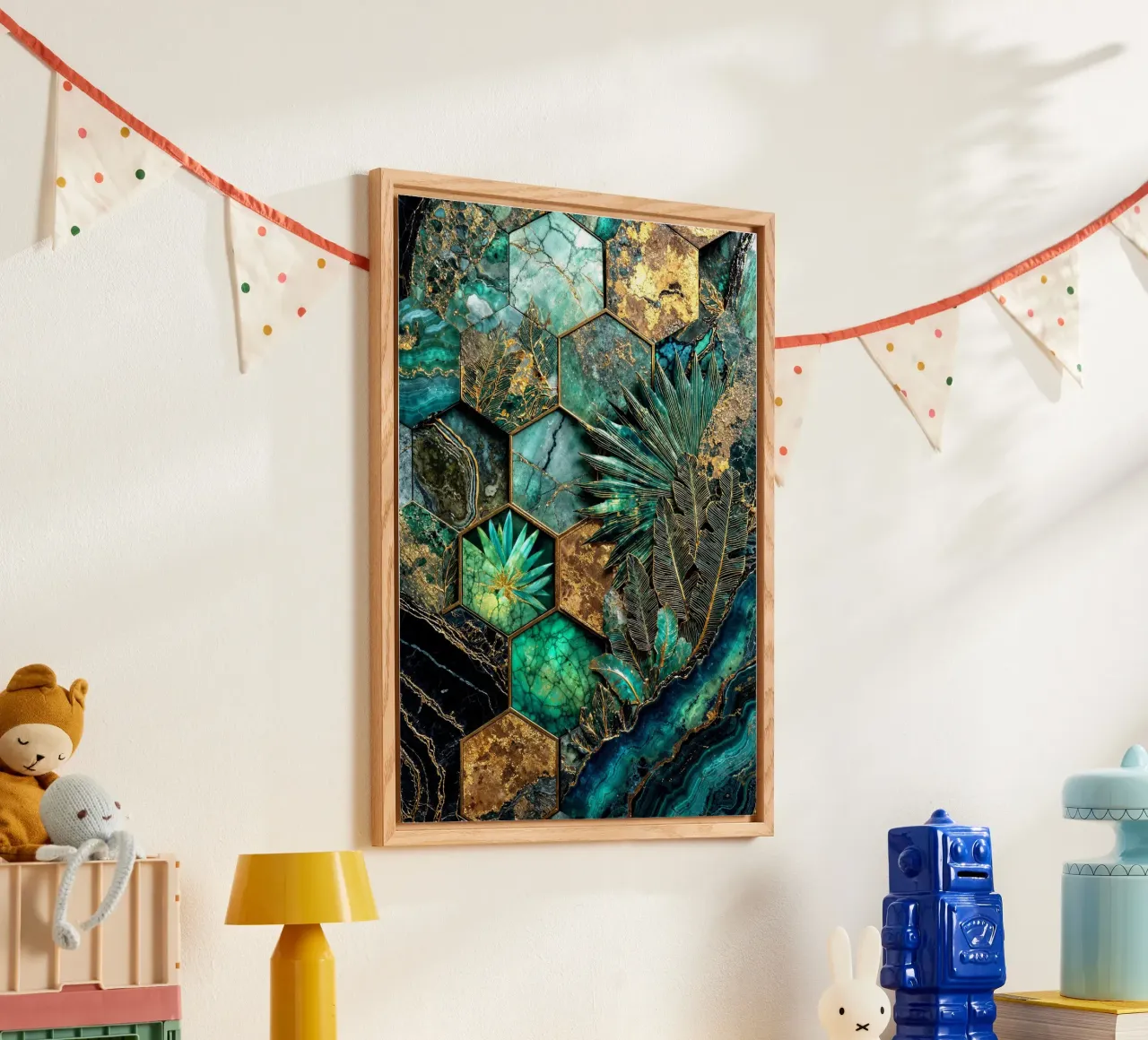 Armonia esagonale Arte Kintsugi plexiglass da Pixaverse