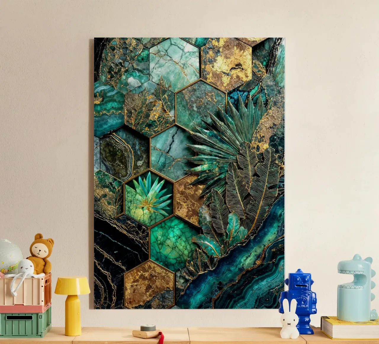 Armonia esagonale Arte Kintsugi plexiglass da Pixaverse