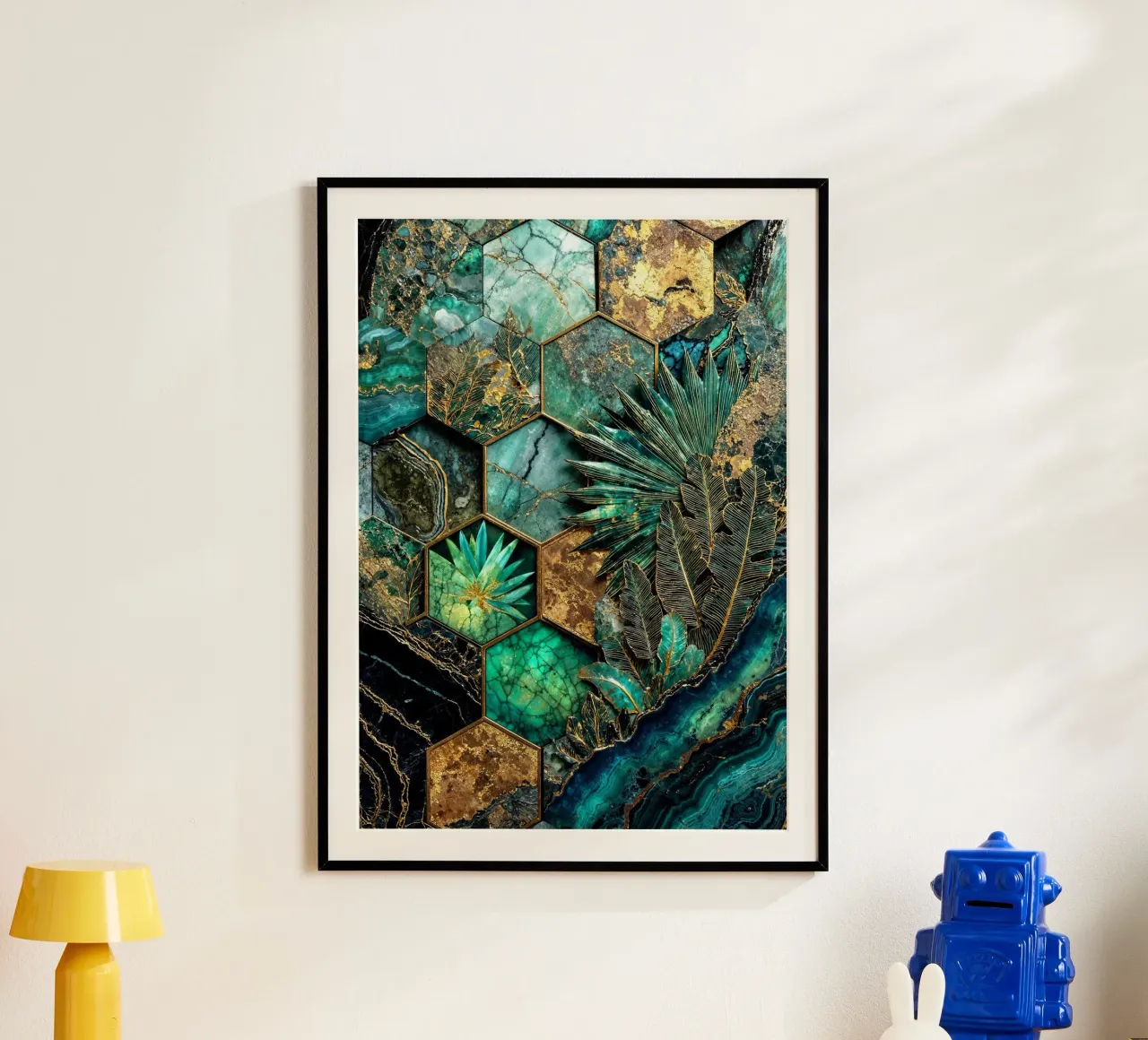 Sechseckige Harmonie Kintsugi Kunst Poster von Pixaverse