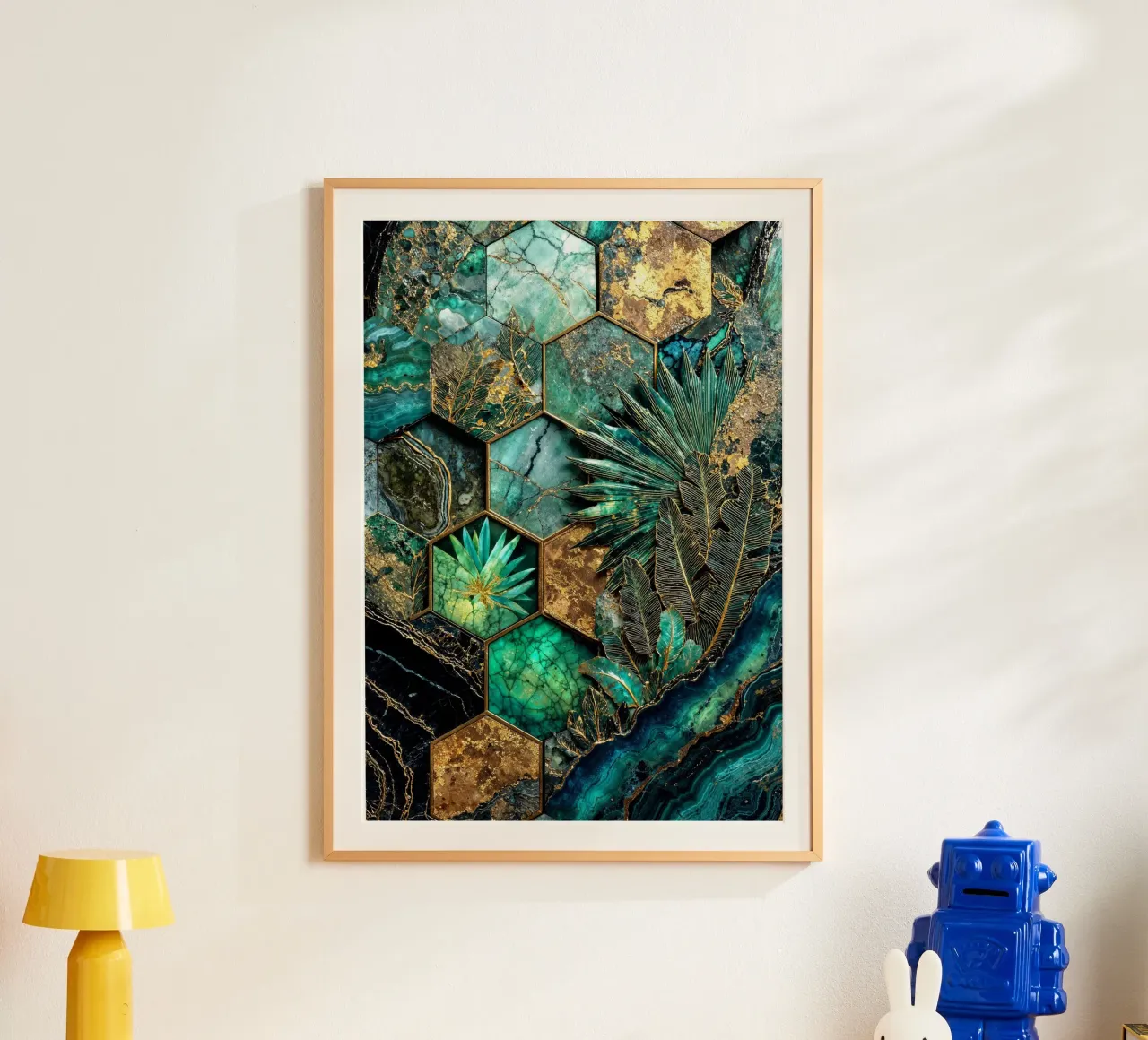Sechseckige Harmonie Kintsugi Kunst Poster von Pixaverse