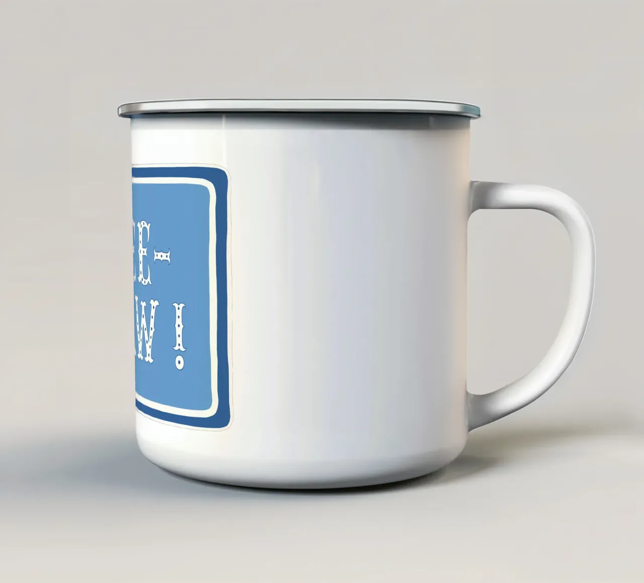 YEE-HAW! – Blue Cowboy Typography Print tazza in smalto da Vivdesign