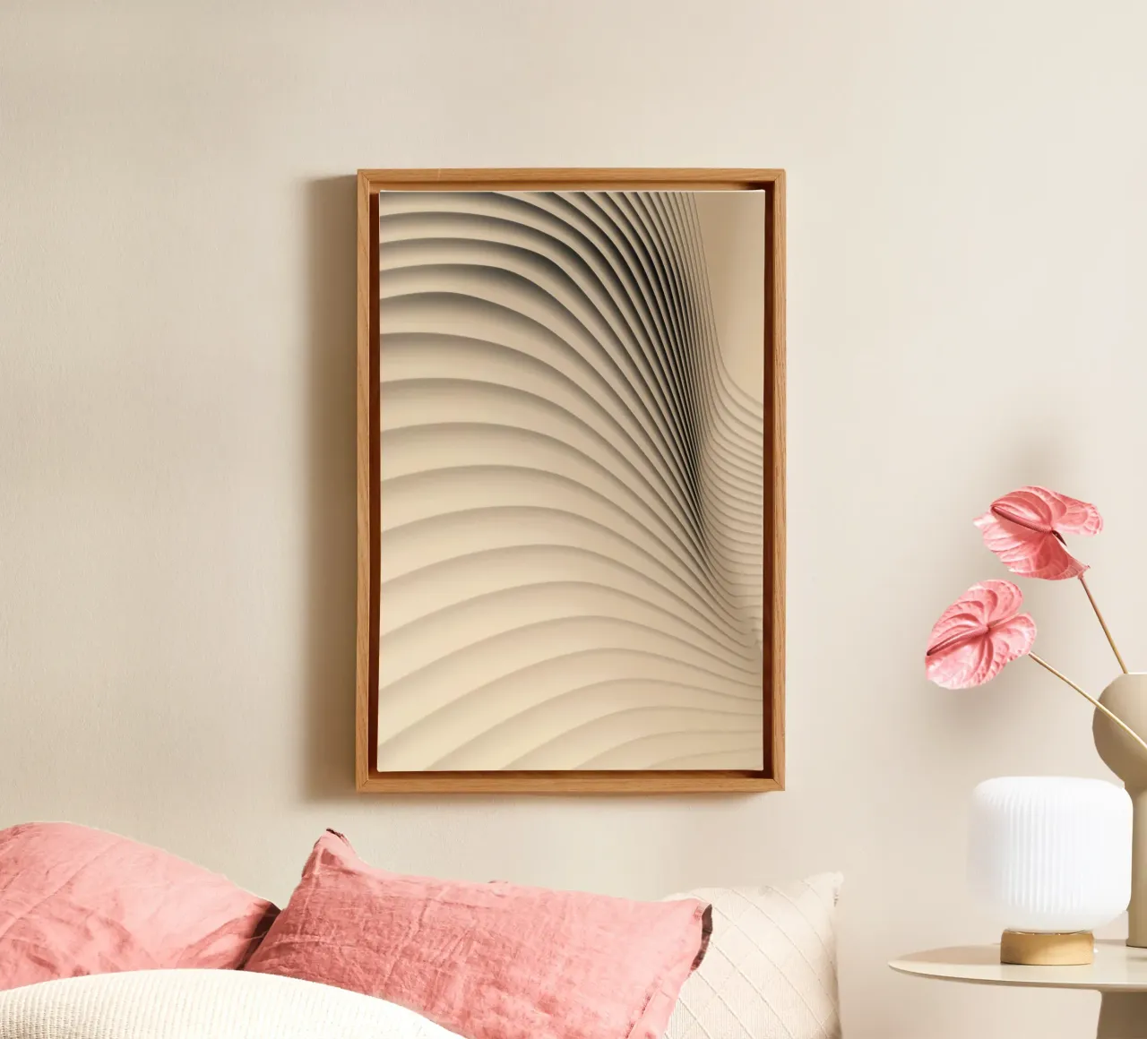 abstract shapes waves canvas with Floater frame by Earthly Visions