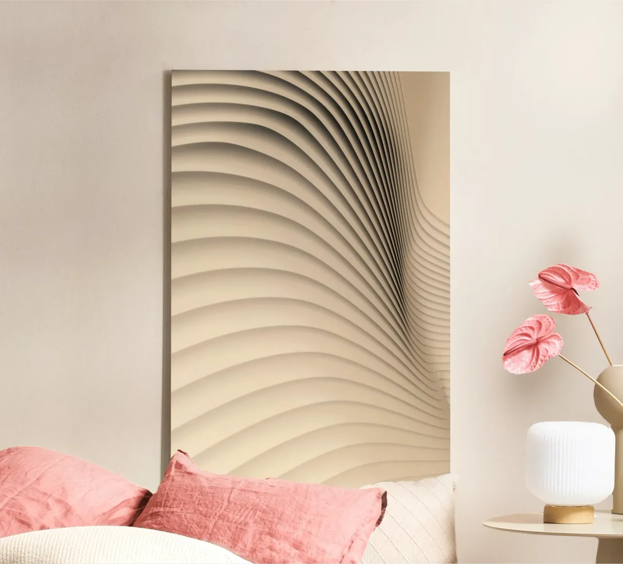 abstract shapes waves canvas with Floater frame by Earthly Visions