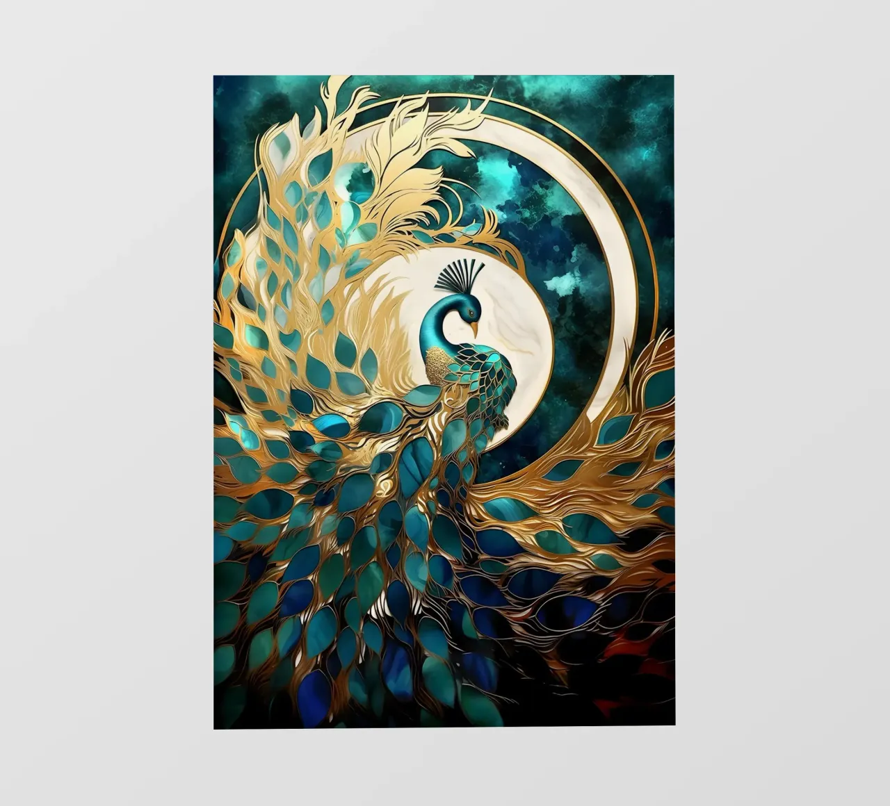 Abstract Peacock Kintsugi telo in pvc da Pixaverse