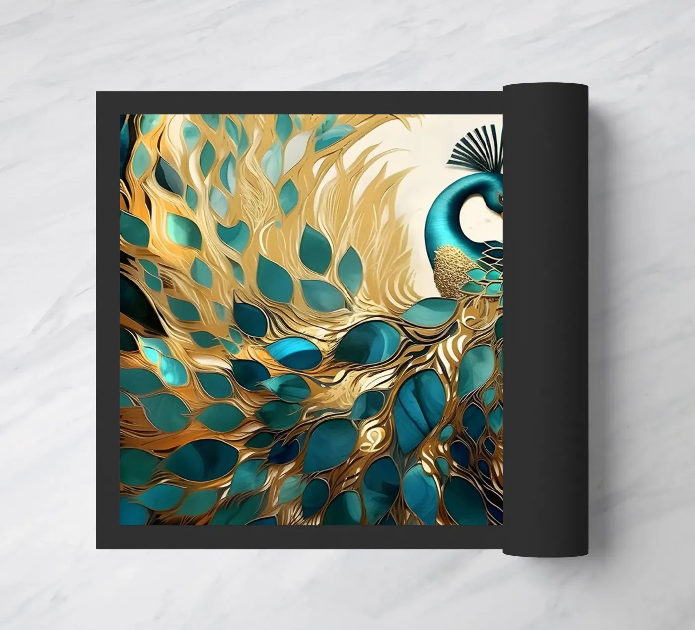 Abstract Peacock Kintsugi zerbino da Pixaverse
