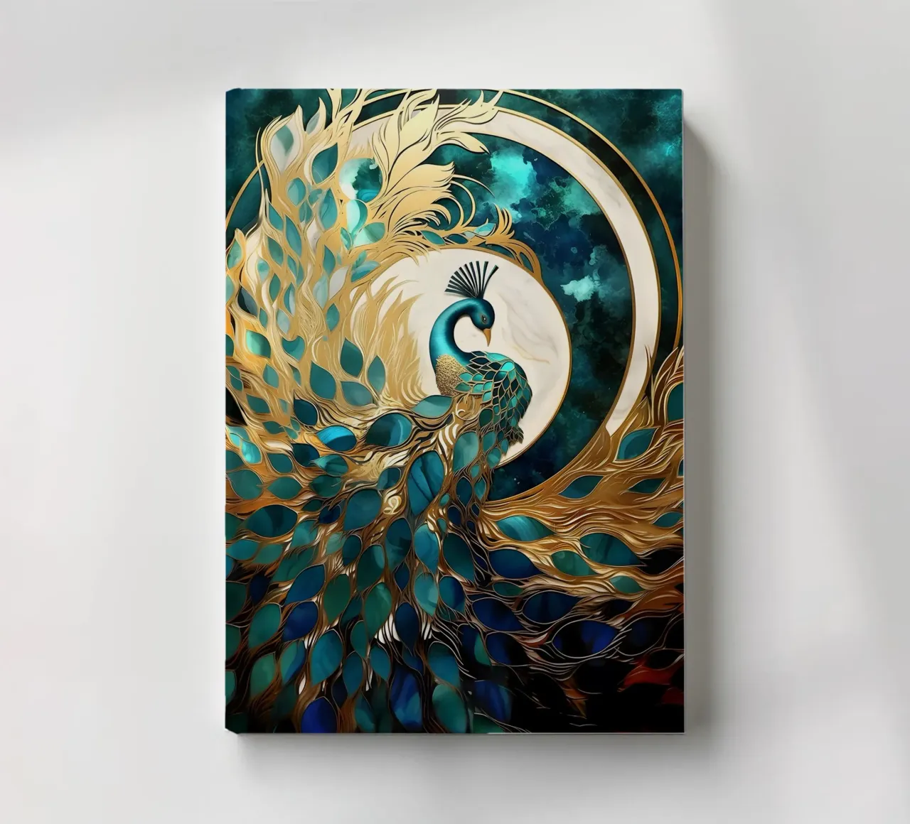 Abstract Peacock Kintsugi notebook by Pixaverse