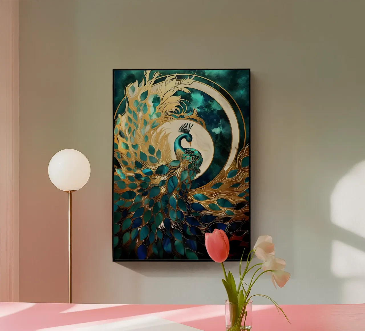 Abstract Peacock Kintsugi plexiglass da Pixaverse