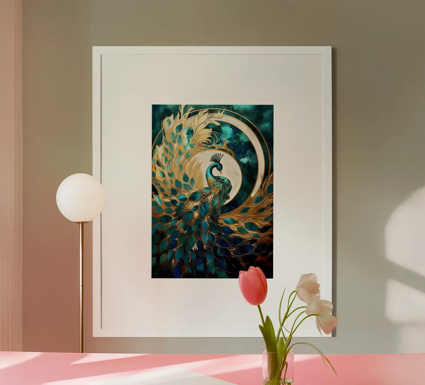 Abstract Peacock Kintsugi poster da Pixaverse