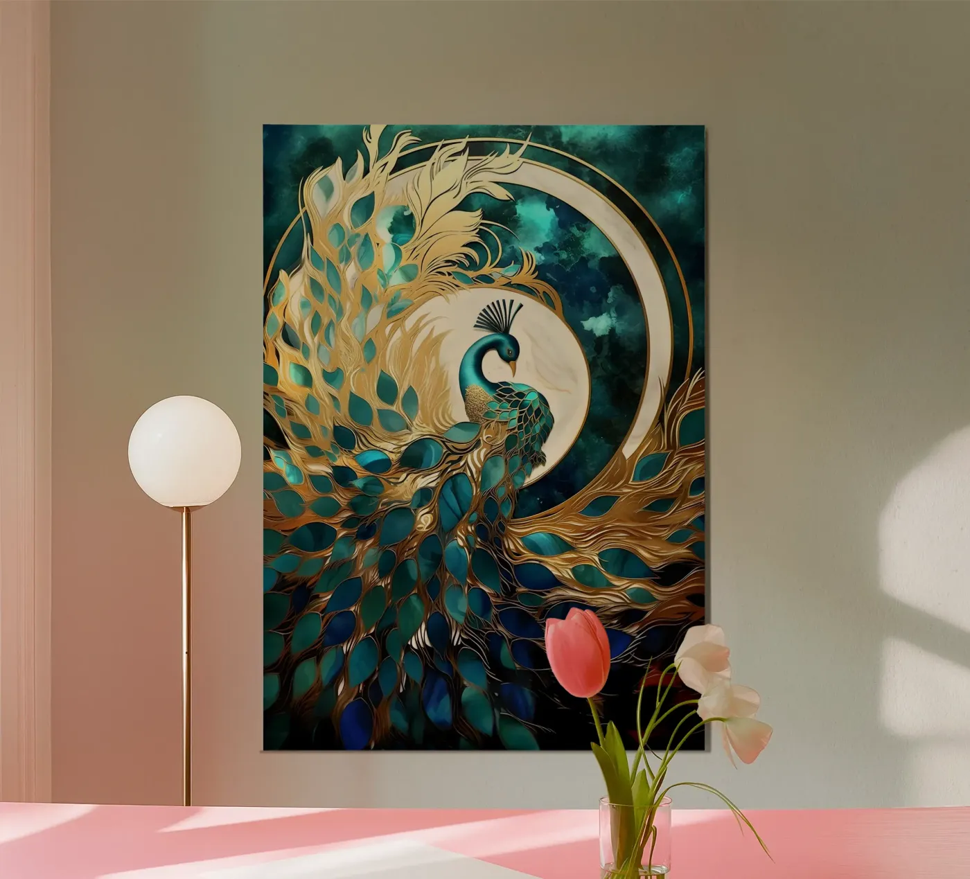 Abstract Peacock Kintsugi poster da Pixaverse