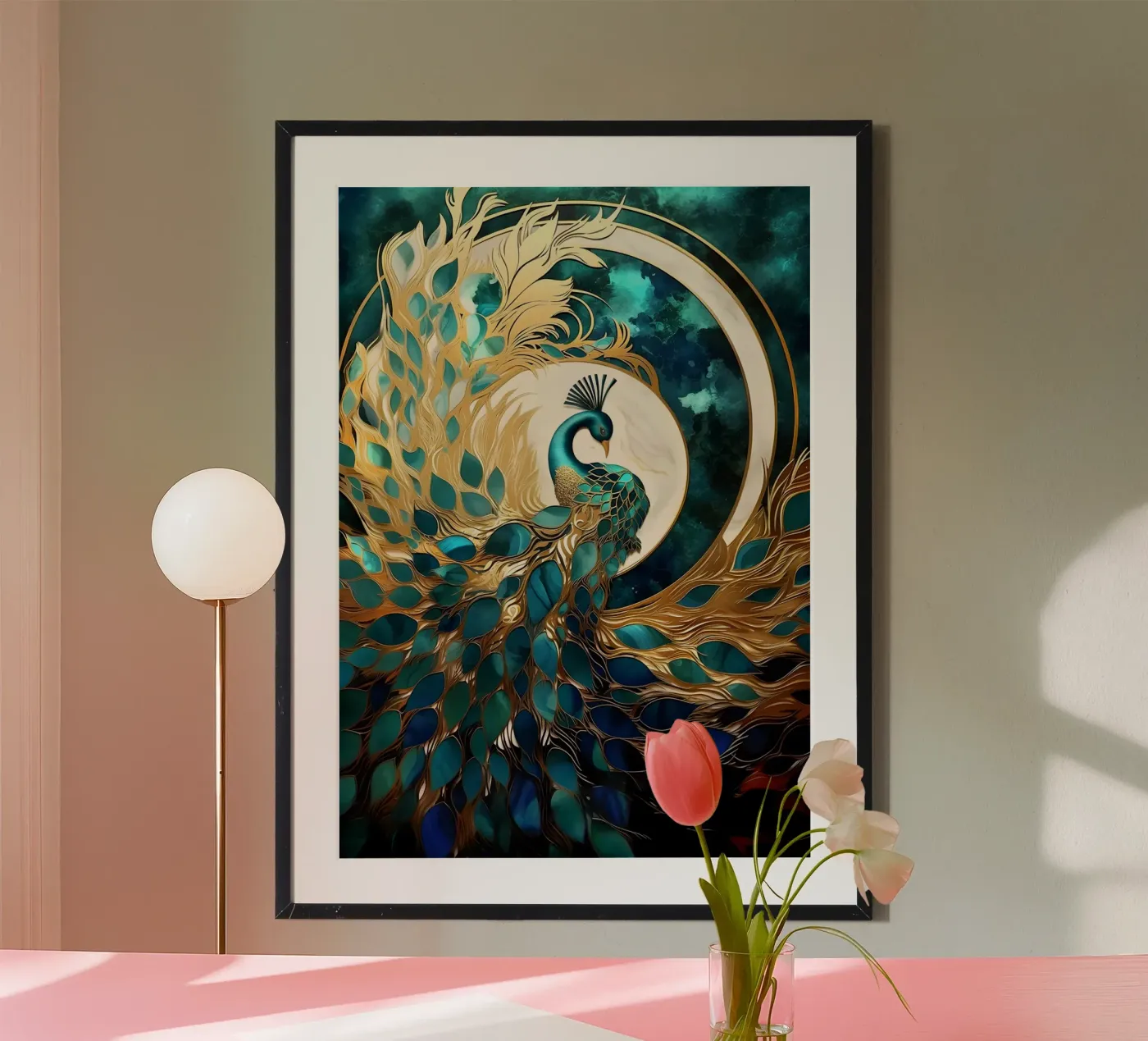 Abstract Peacock Kintsugi poster da Pixaverse