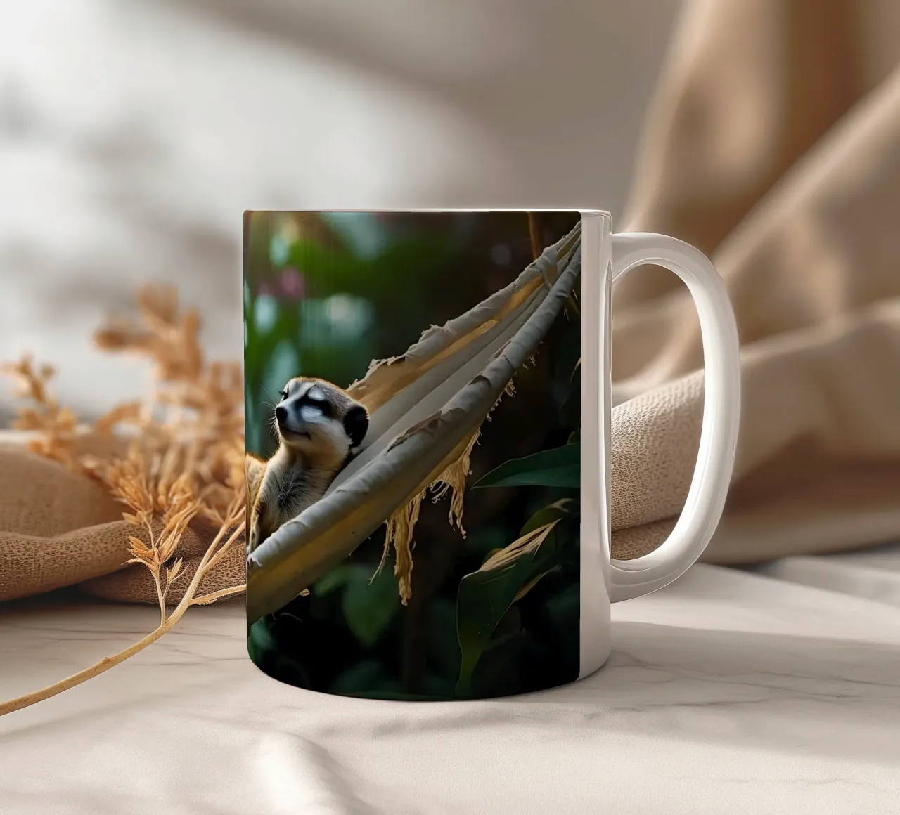 🌿🌺 Meerkats | Insieme in modalità relax (1) tazza in ceramica da Trinkets NL Design Studio