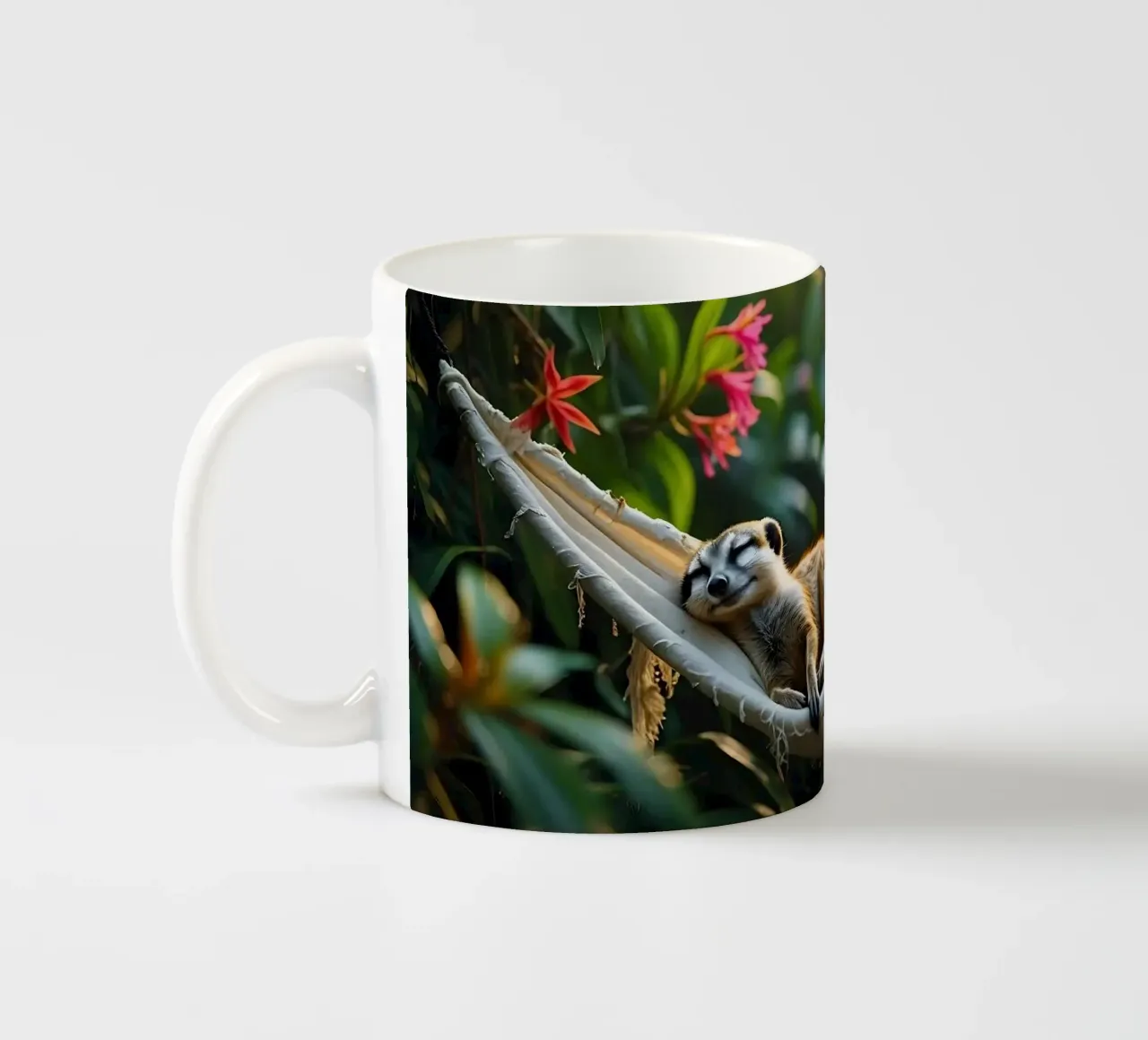 🌿🌺 Meerkats | Insieme in modalità relax (1) tazza in ceramica da Trinkets NL Design Studio