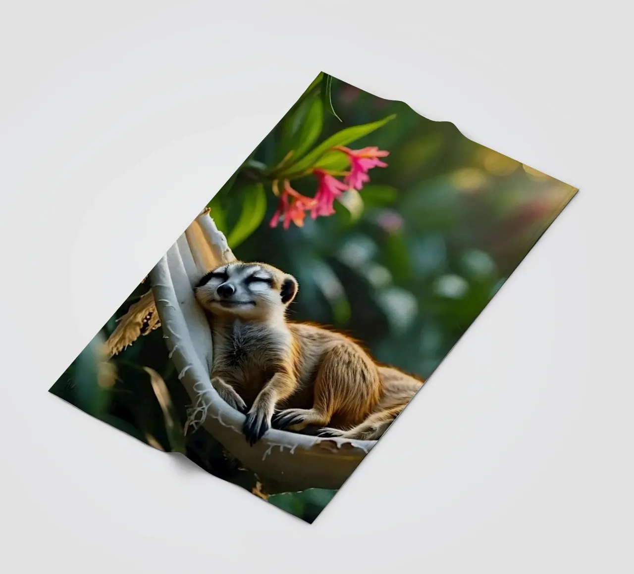 🌿🌺 Meerkats | Together in relaxation mode (1) fleece blanket by Trinkets NL Design Studio