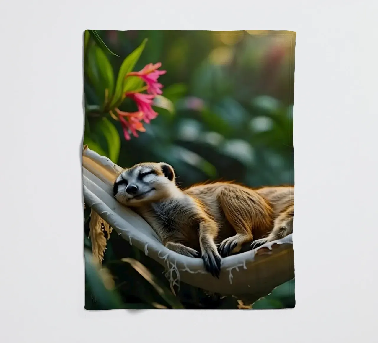 🌿🌺 Meerkats | Together in relaxation mode (1) fleece blanket by Trinkets NL Design Studio