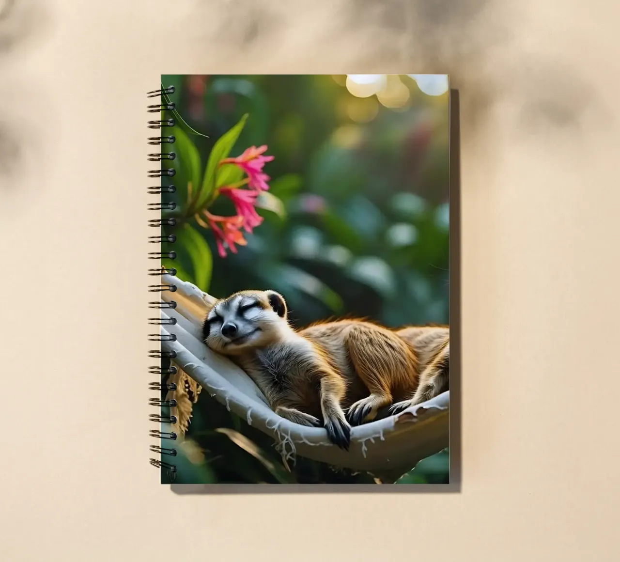 🌿🌺 Meerkats | Together in relaxation mode (1) spiral notebook by Trinkets NL Design Studio