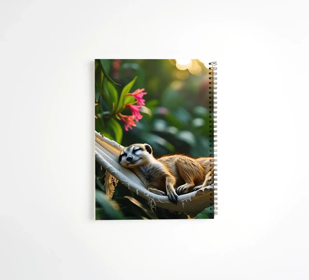 🌿🌺 Meerkats | Together in relaxation mode (1) spiral notebook by Trinkets NL Design Studio