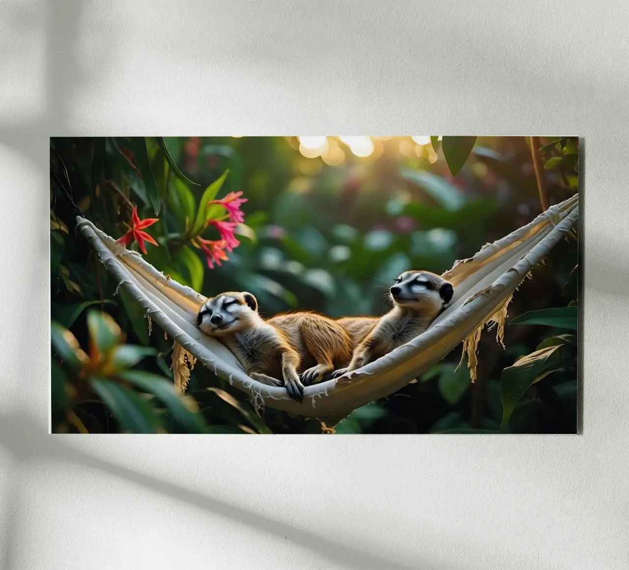 🌿🌺 Meerkats | Insieme in modalità relax (1) alluminio dibond da Trinkets NL Design Studio