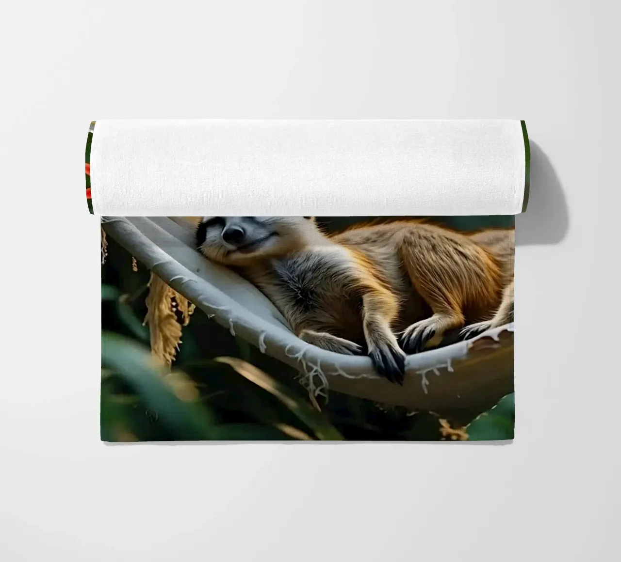 🌿🌺 Meerkats | Together in relaxation mode (1) beach towel by Trinkets NL Design Studio