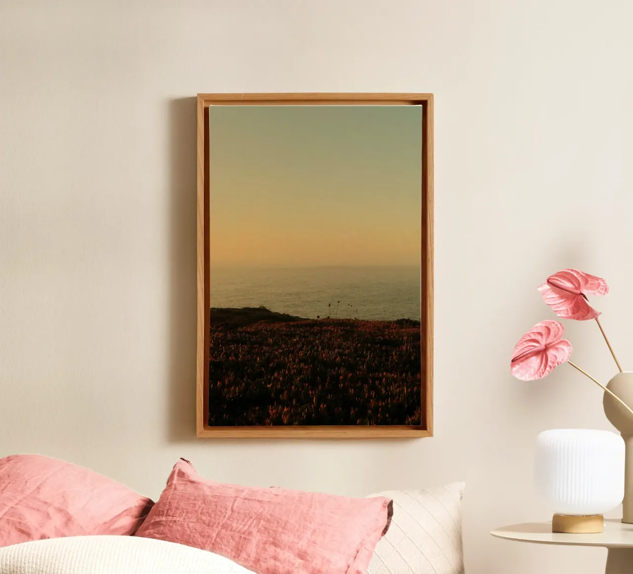 tramonto sull'oceano tela con Cornice a cassetta da Earthly Visions