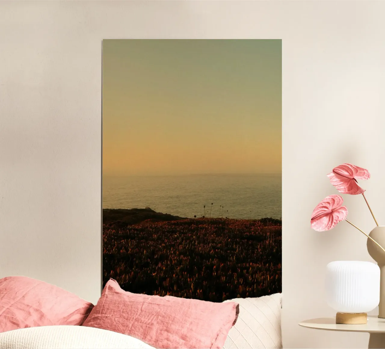 tramonto sull'oceano poster con telaio in plastica da Earthly Visions